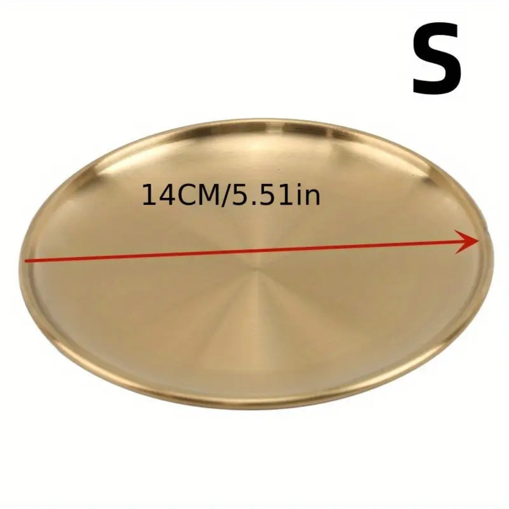 Platos de Servicio de Acero Inoxidable Dorado Brillante