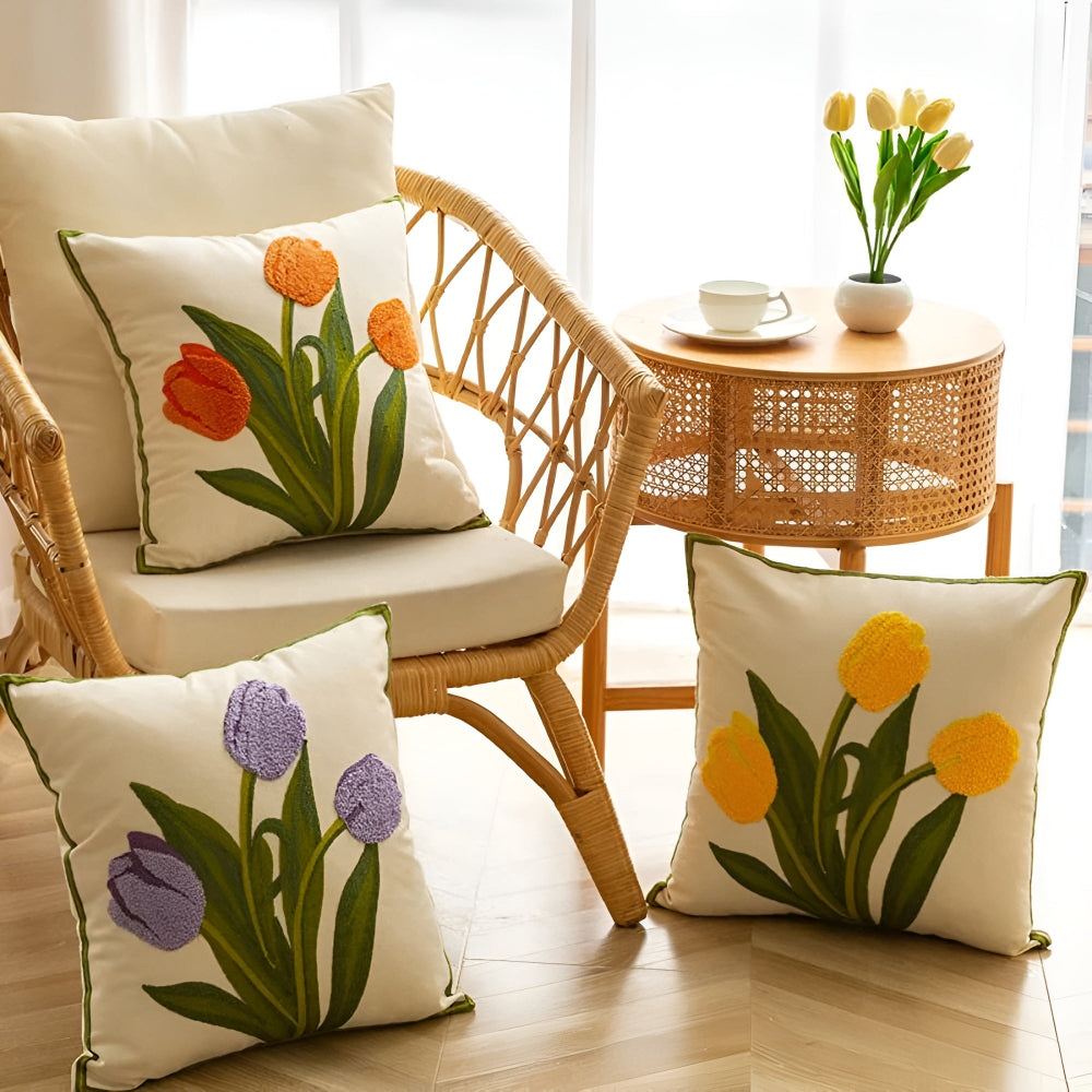 Blühende Tulpe Kissenbezug