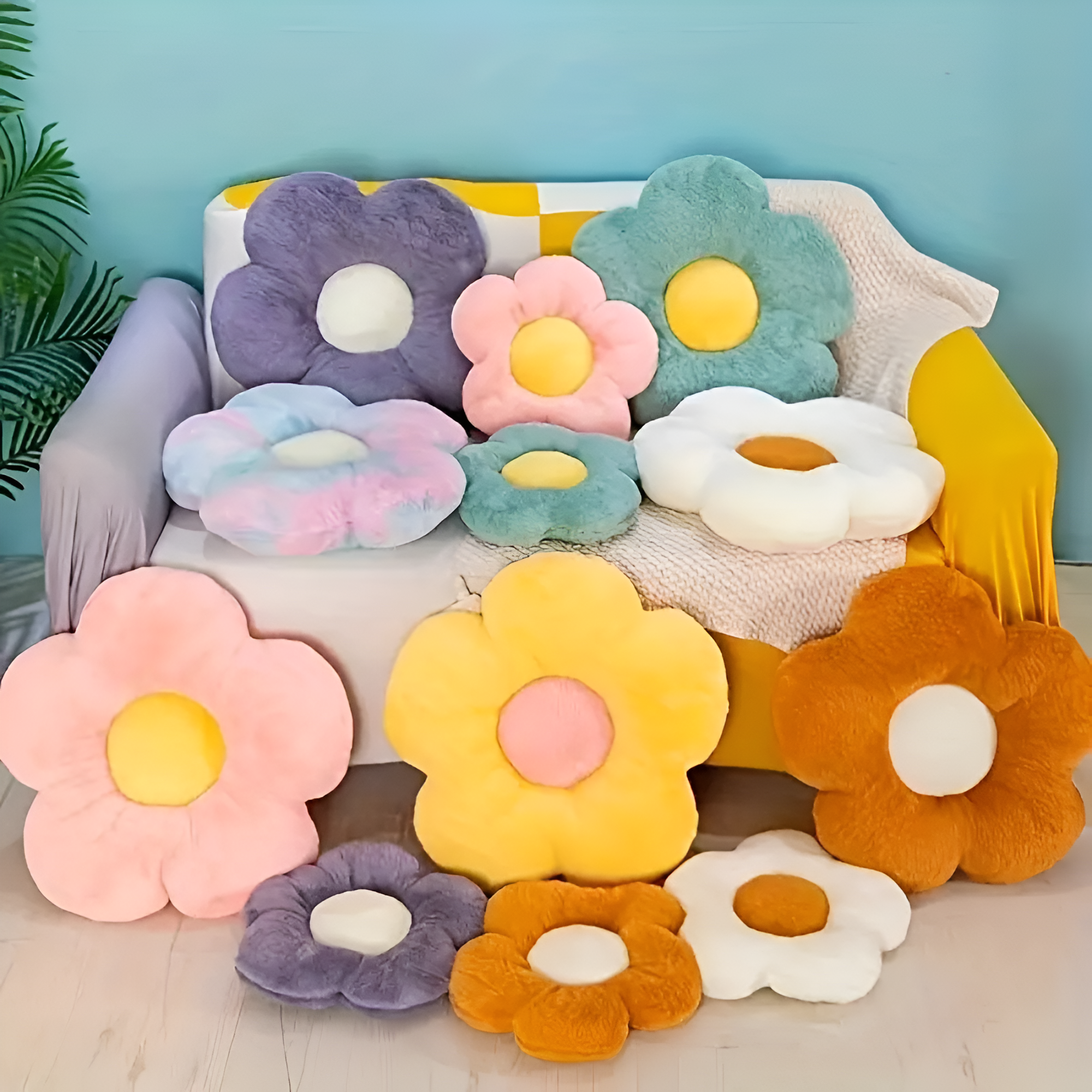 Weiches Blumen-Sitzkissen