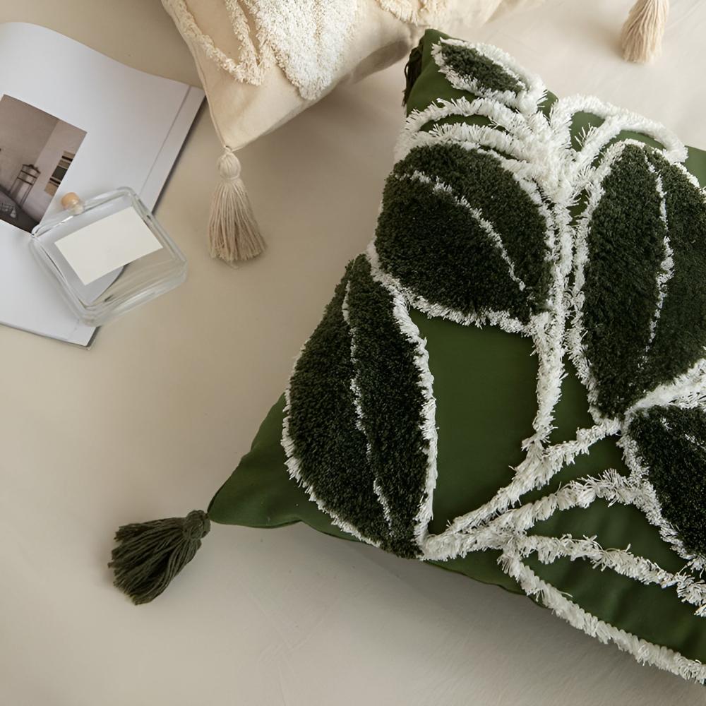Weiches Blatt mit Quaste Kissenbezug
