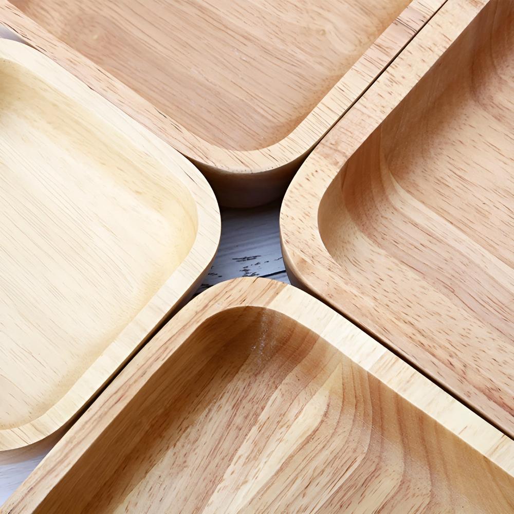 Natürliche Holzschale, quadratisch