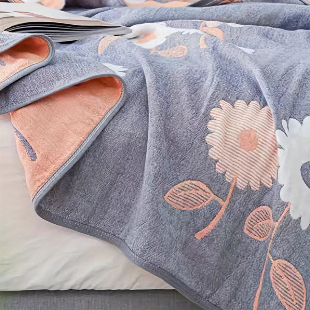Manta Floral Reversible de Algodón Zyphara