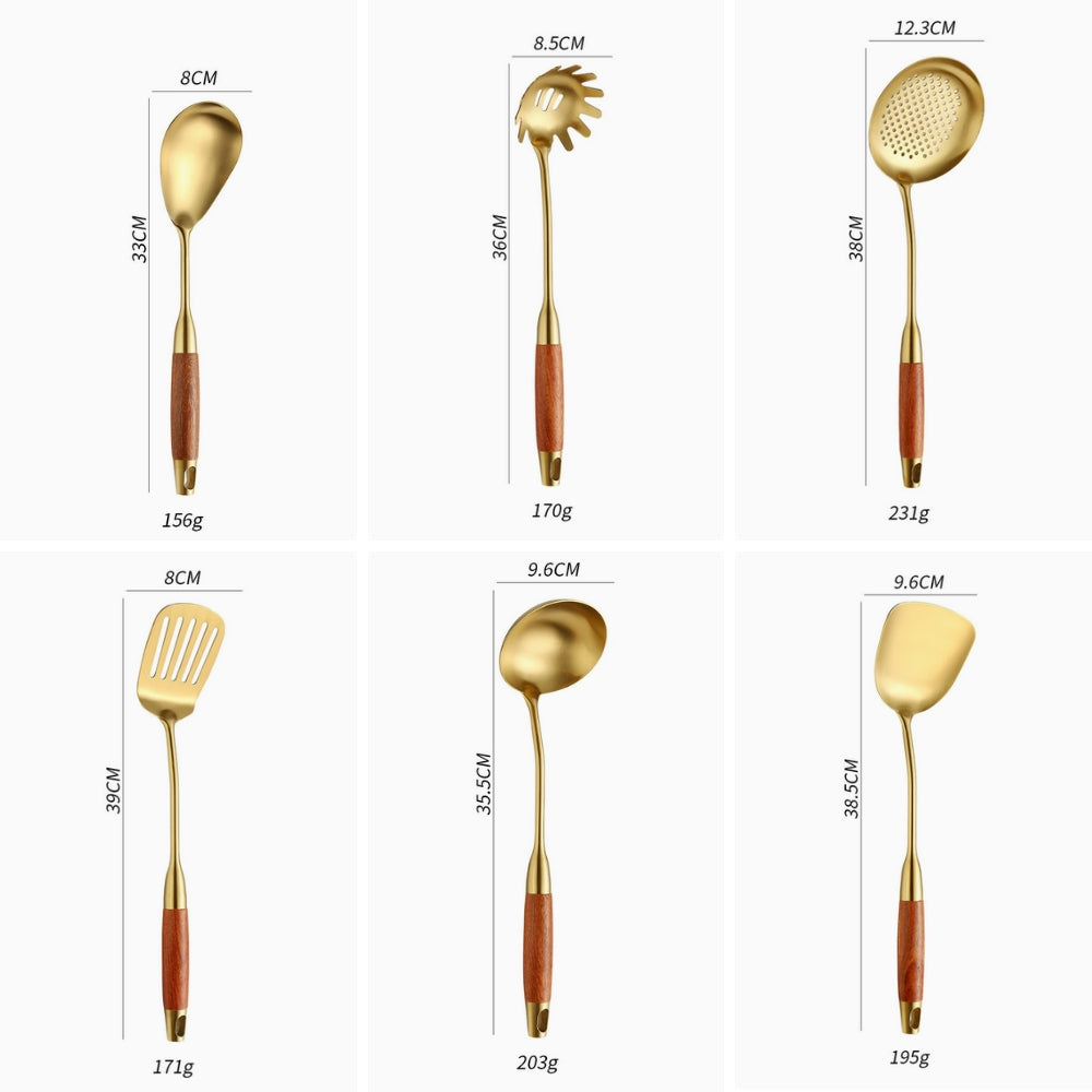 Chef’s Choice Golden Küchenutensilien | 6-teiliges Set