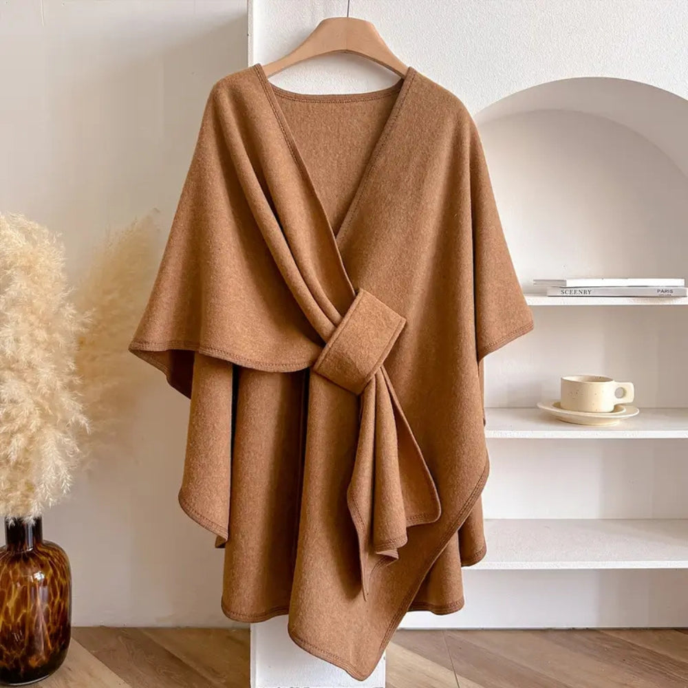 Luxuriöser Poncho Winddichter Schal-Mantel