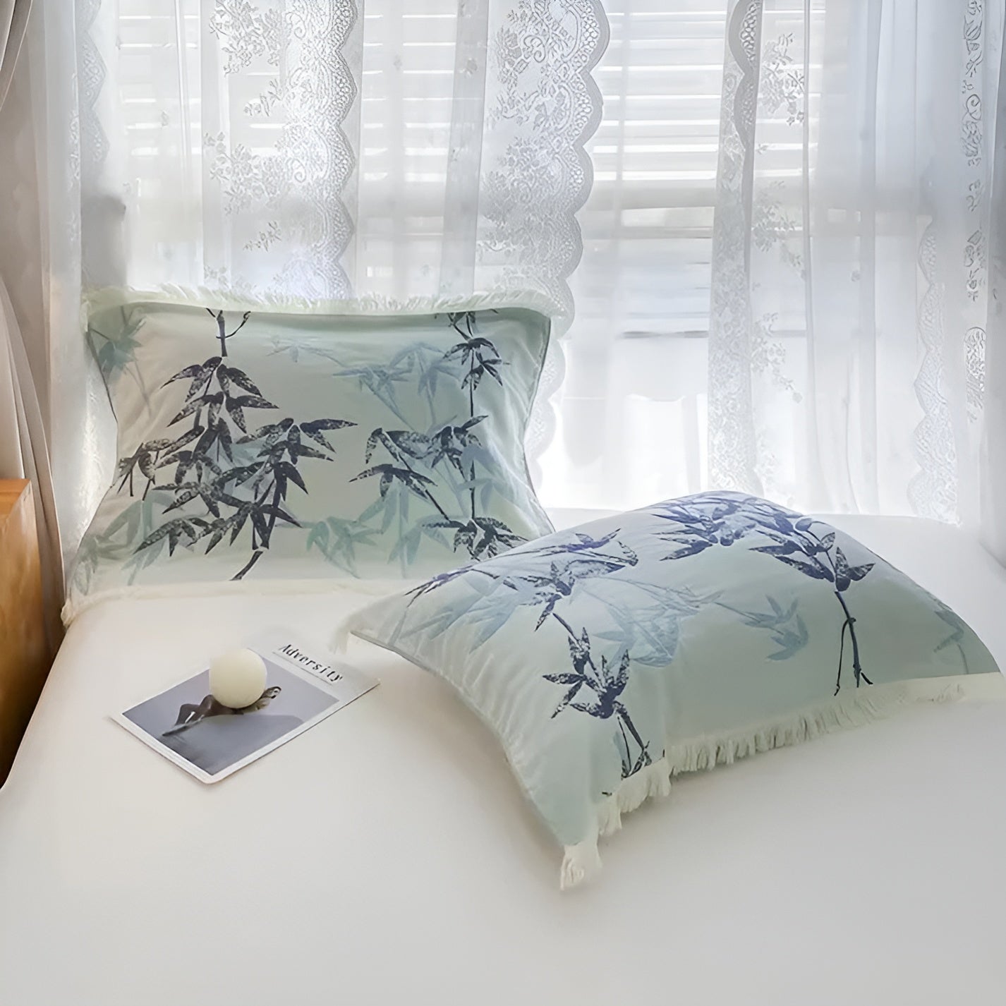 Manta Reversible Jacquard de Algodón y Bambú