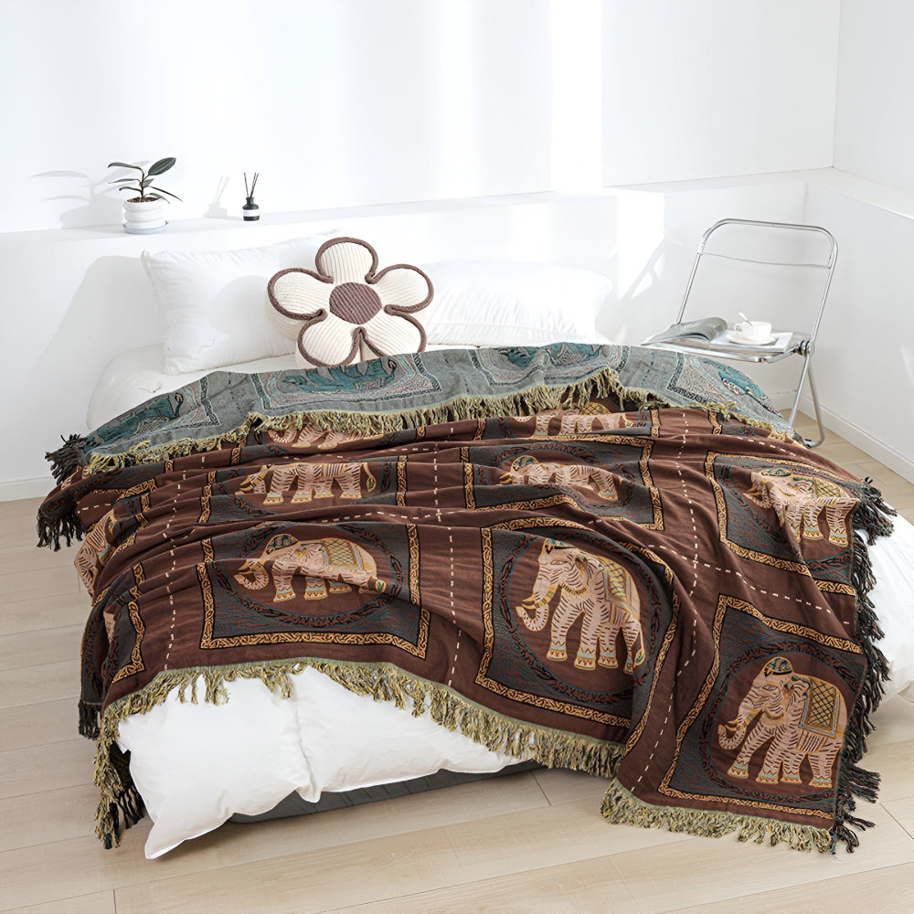 Bohemian Elefantenmuster Quasten-Decke