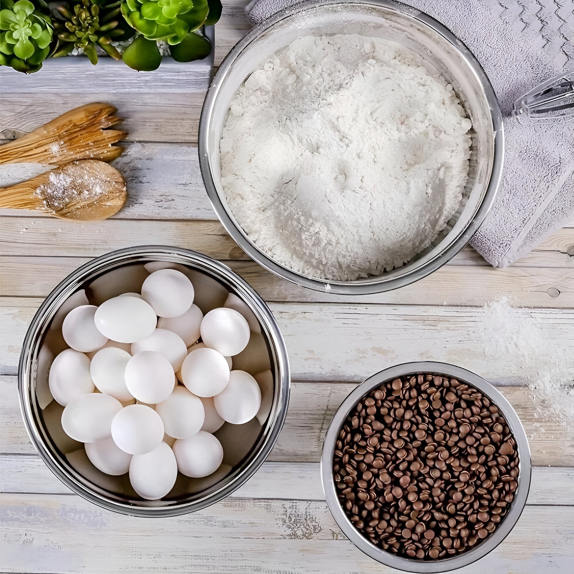 Set de 3 Cuencos Mezcladores de Acero Inoxidable