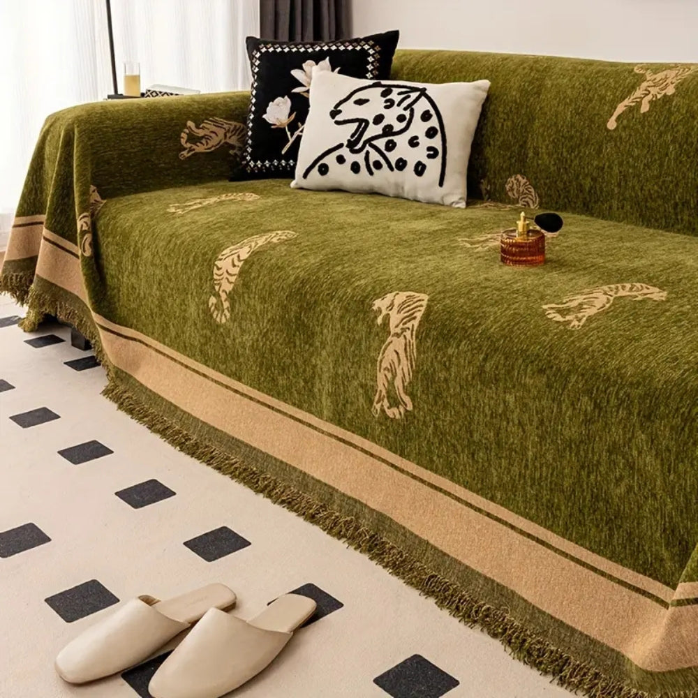 Safari Tiger Chenille Sofabezug