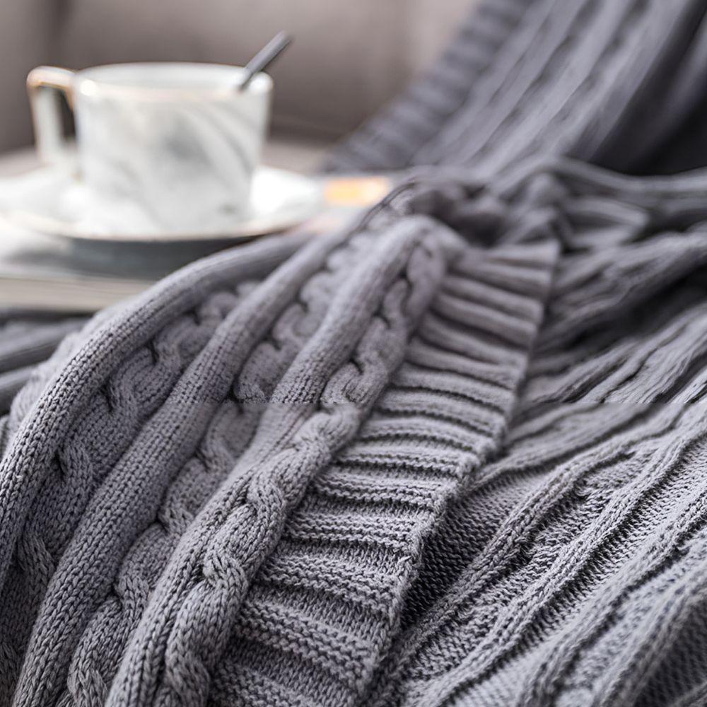 Geflochtene Gestrickte Baumwoll-Wohndecke