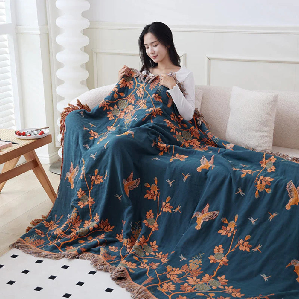 Coperta Ornate Multi-Strato in Cotone