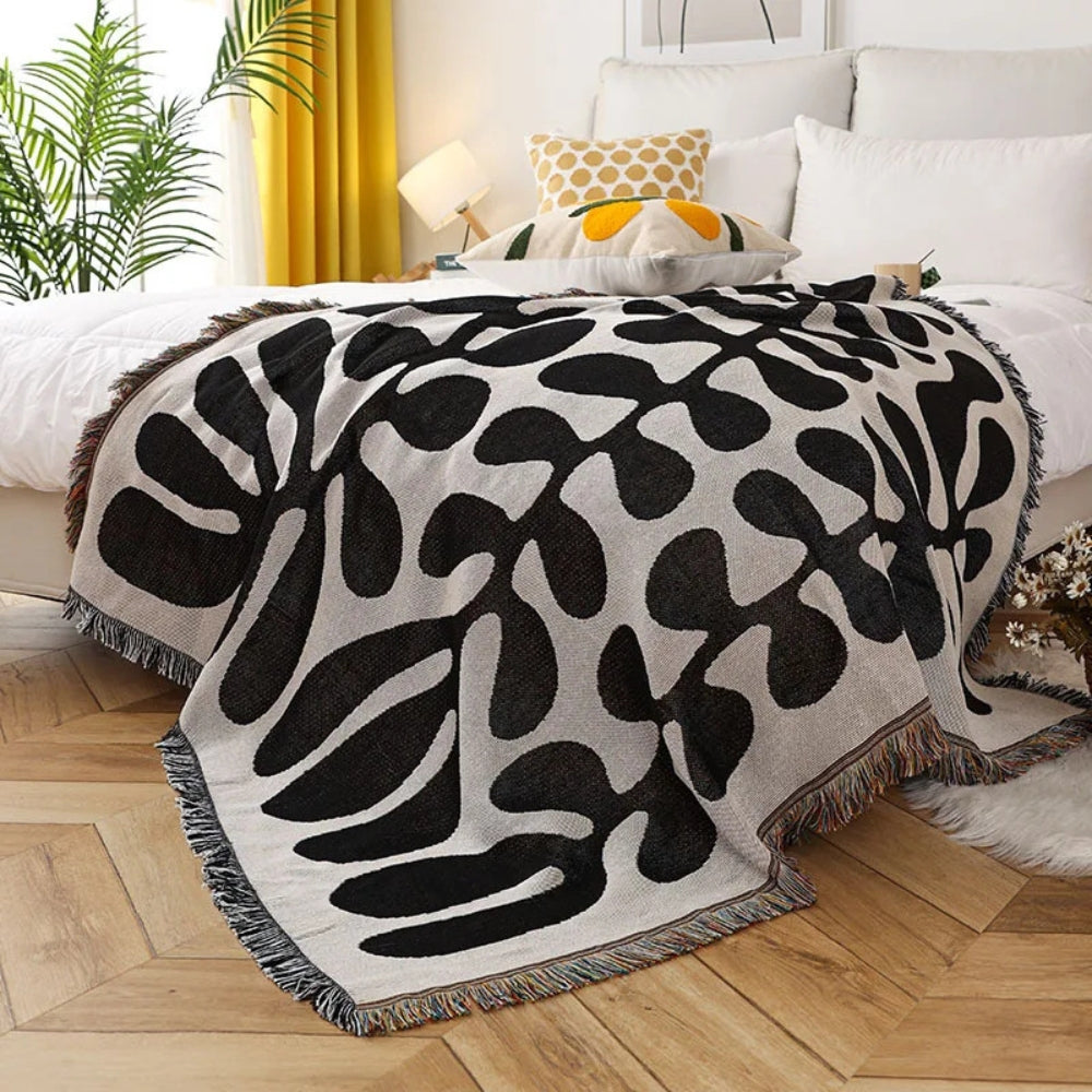 Plaid Tissé en Coton Vigne Rétro
