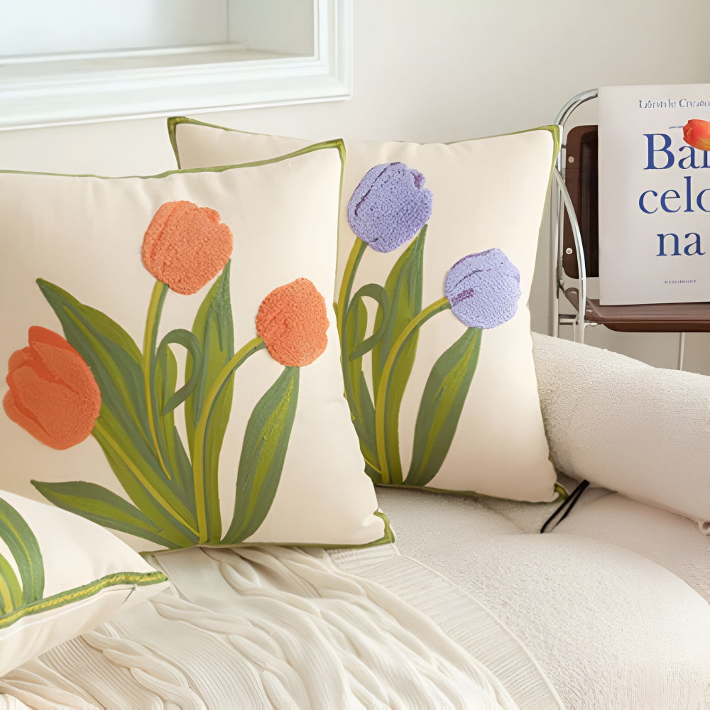 Blühende Tulpe Kissenbezug