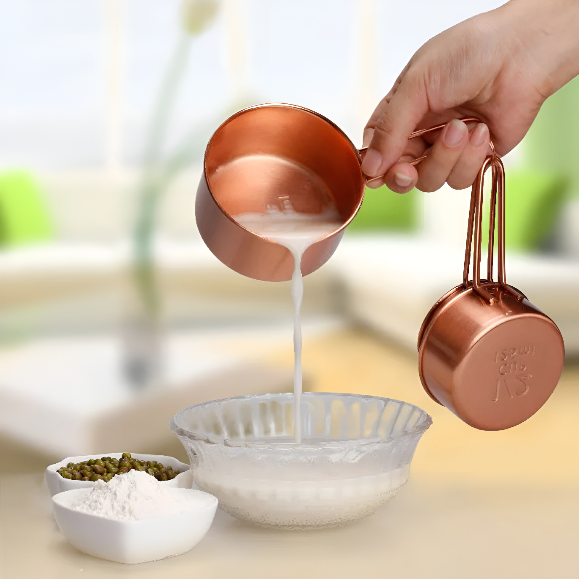 Set de 4 Tazas Medidoras de Acero Inoxidable