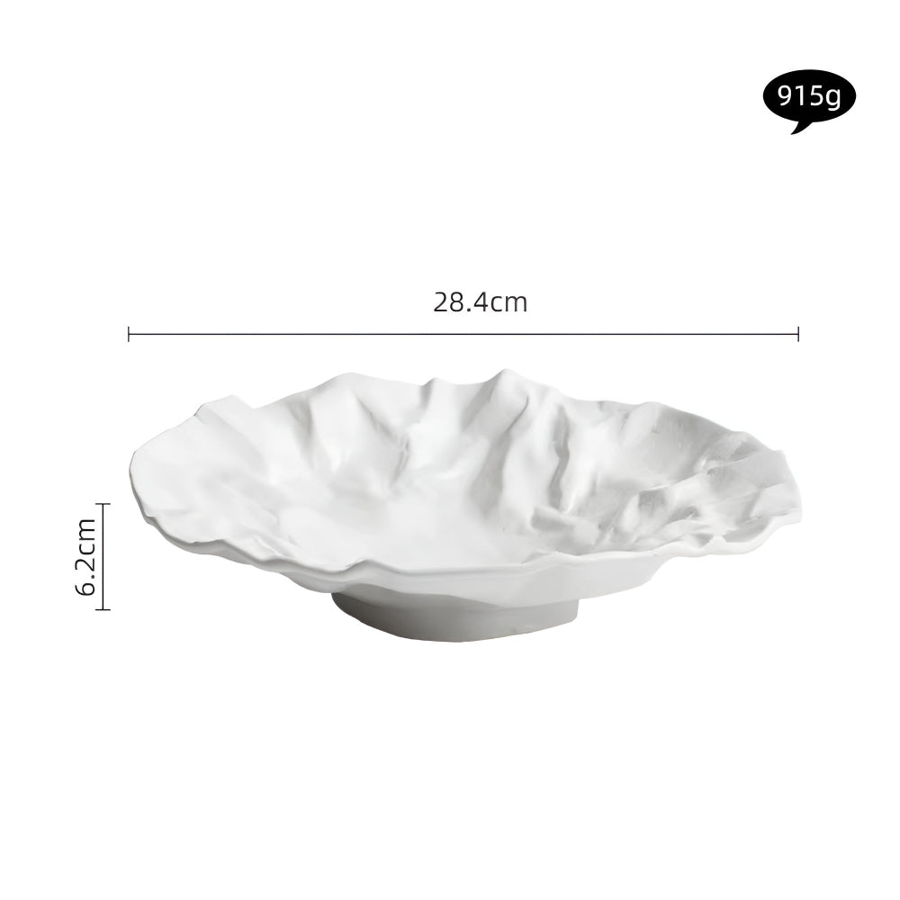 Künstlerisch gefalteter Papier-Keramikteller