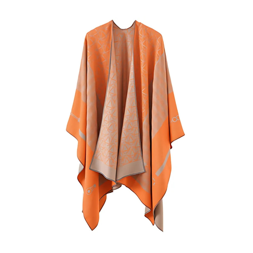 Auron Geometrischer Acryl-Poncho-Schal