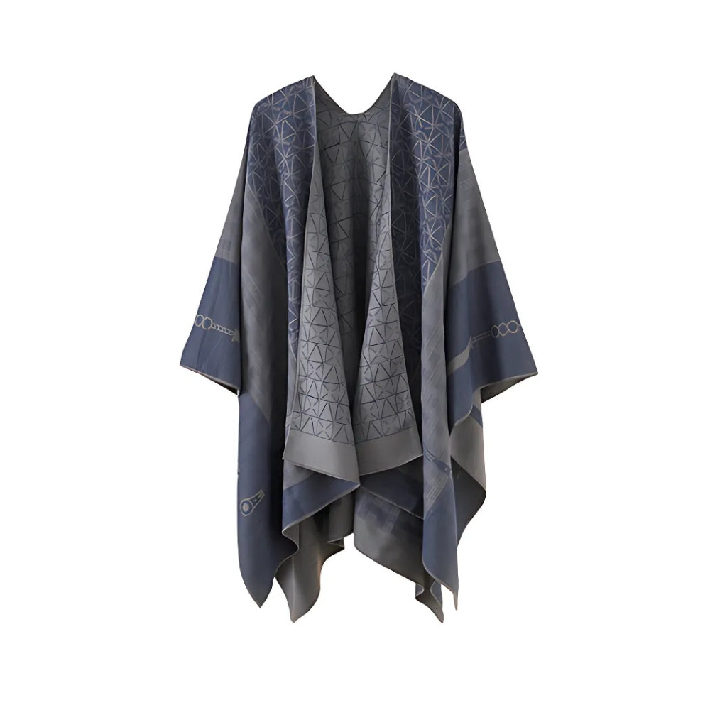Auron Geometrischer Acryl-Poncho-Schal