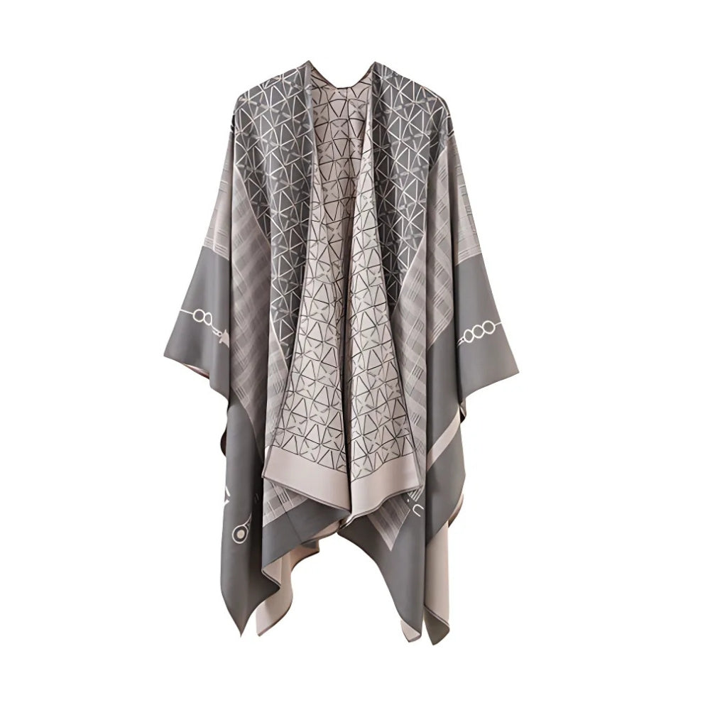 Auron Geometrischer Acryl-Poncho-Schal