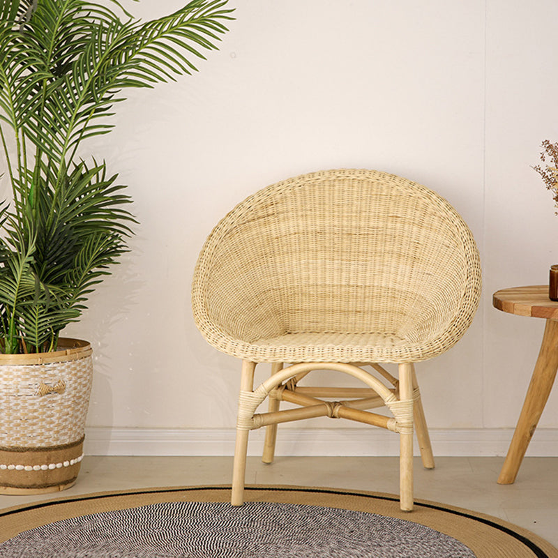 Japanese Handwoven Indonesian Rattan Weaving Accent Chair - Back Chair For Balcony & Living Room