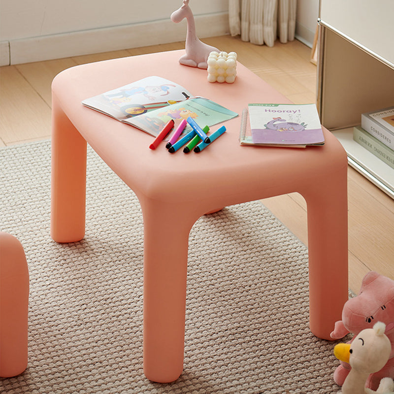 Modern Minimalist Rectangular PE Kids Desk & Chair Set For Bedroom & Living Room