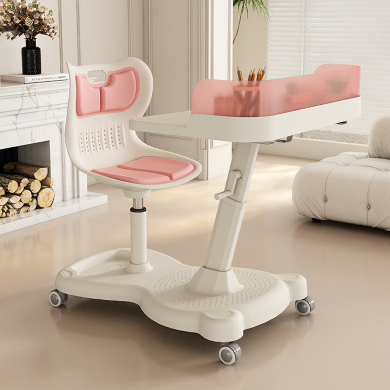 Modern Minimalist Rectangular Kids Mesh Fabric PP Iron Integrated Height-Adjustable Desk & Chair Set Backrest For Home Office