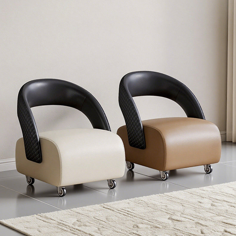 Modern Minimalist Square Multi-Layer Solid Wood Panel High-Quality Faux Leather Backrest Low Stool For Living Room