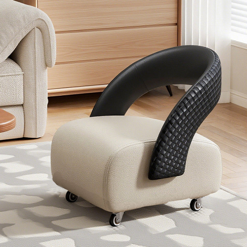 Modern Minimalist Square Multi-Layer Solid Wood Panel High-Quality Faux Leather Backrest Low Stool For Living Room