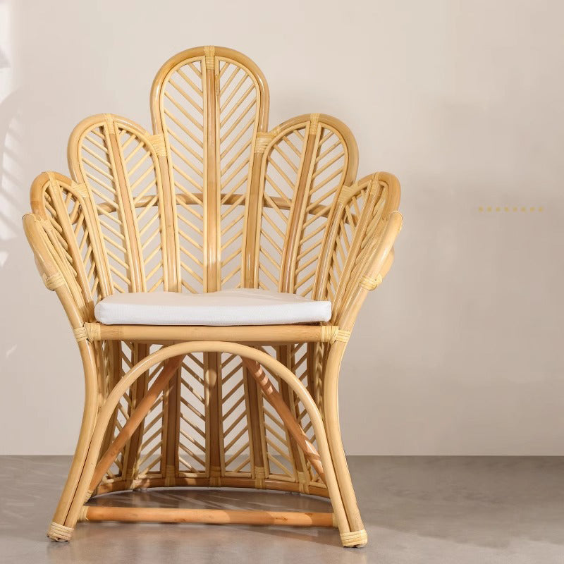 Handcrafted Indonesian Rattan Accent Chair - Boho Handwoven And Breathable Comfort For Living Room & Bedroom