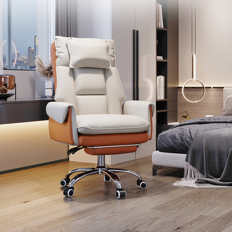 Modern Simplicity PCV Leather Aluminum Alloy Steel Cotton Sponge Square Reclinable Desk Chair Backrest Footrest Headrest For Home Office