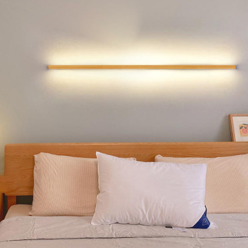 Japanese Simple Solid Wood Strip LED Wall Sconce Lamp