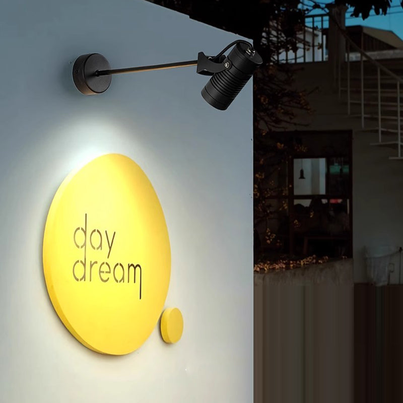 Modern Simplicity Waterproof Aluminum Iron Adjustable Cylinder Long Pole LED Wall Sconce Lamp For Outdoor Patio