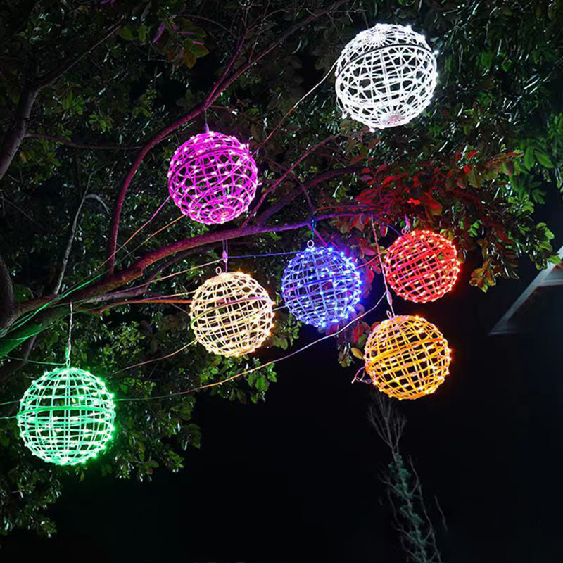 Modern Art Deco Waterproof PVC Hanging Ball Decoration LED Outdoor Pendant Light Outdoor Light For Garden