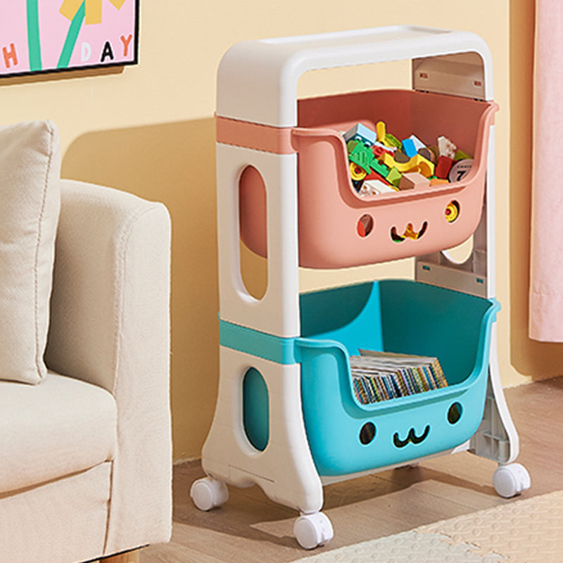 Contemporary Creative Rectangular Cat-Shaped Kids PP Storage Shelf 2/3/4 Tier For Living Room