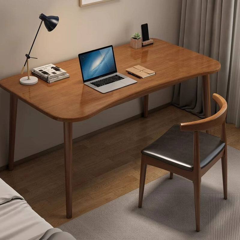 Modern Minimalist Rectangular Solid Wood Desks 4- Leg For Home Office