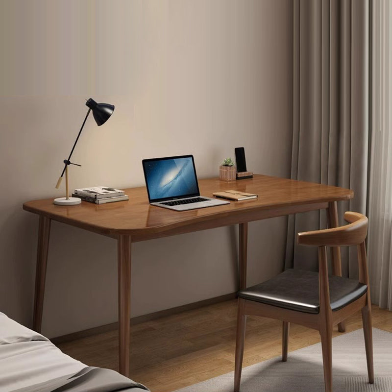 Modern Minimalist Rectangular Solid Wood Desks 4- Leg For Home Office