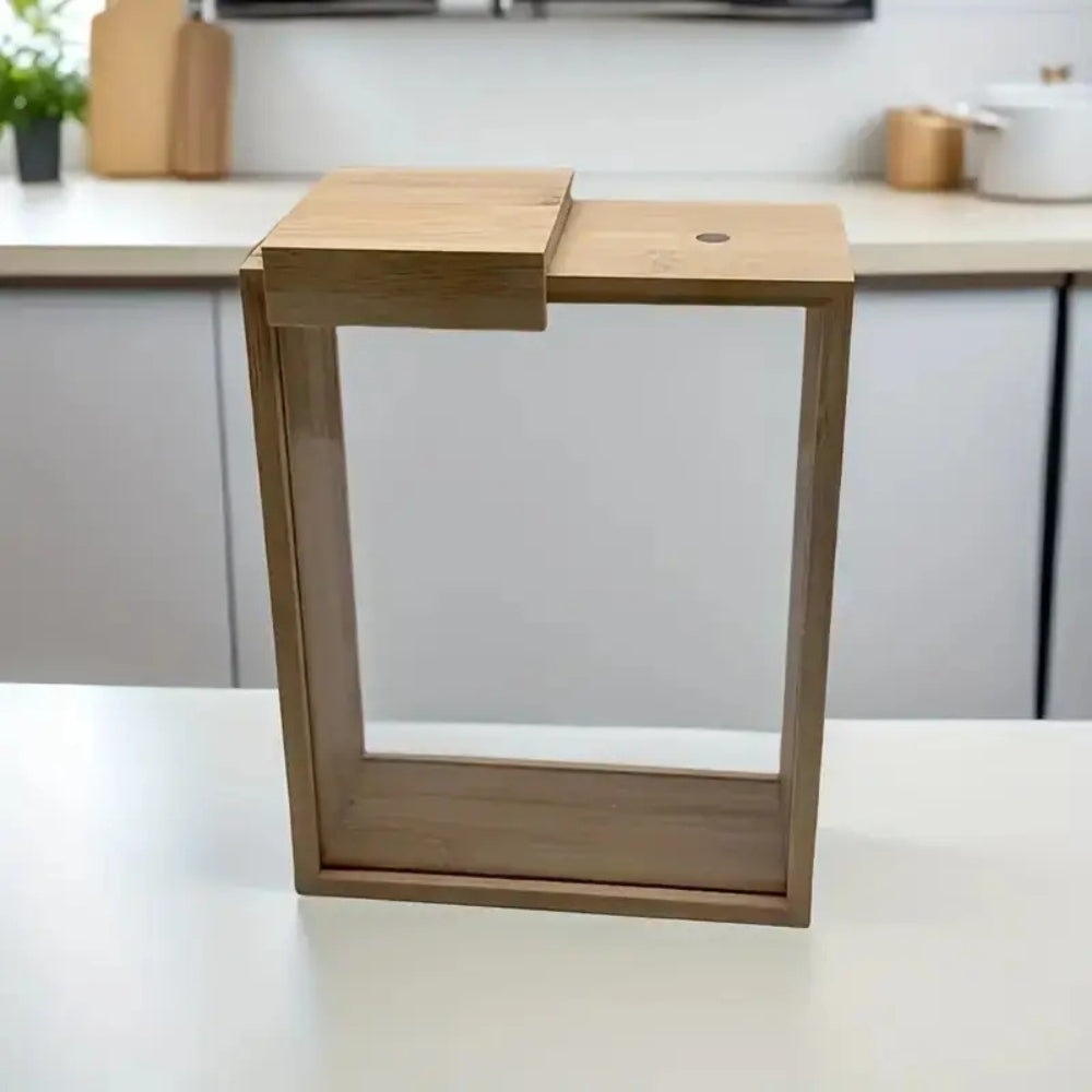 Contenedor Deslizante de Bambú para Almacenamiento de Pasta y Granos