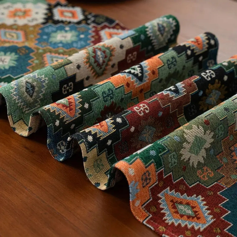 Colourful Geometric Tassel Table Runner Decor
