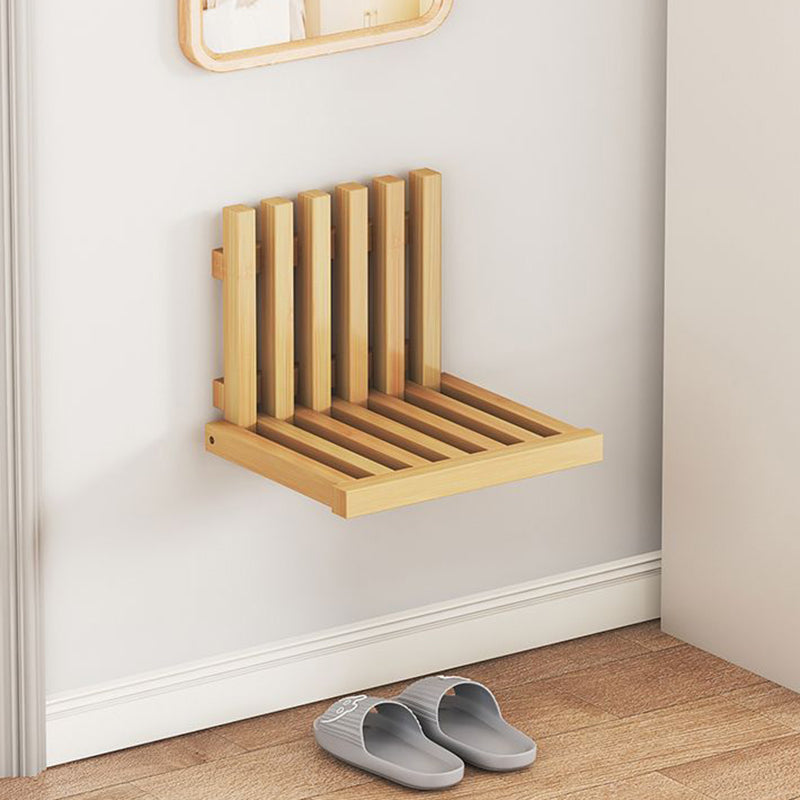 Contemporary Simplicity Bamboo Hanging Wall Mount Foldable Footstool Backrest Armless For Entryways