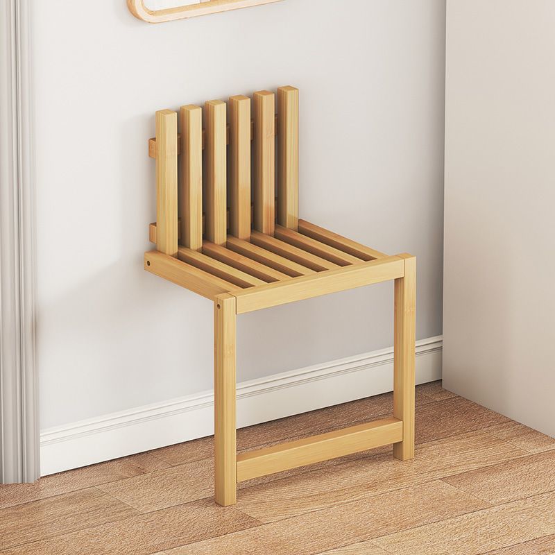 Contemporary Simplicity Bamboo Hanging Wall Mount Foldable Footstool Backrest Armless For Entryways