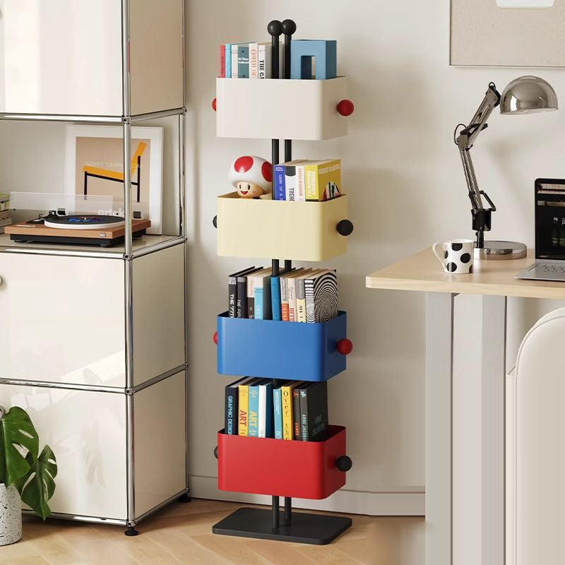 Contemporary Nordic Colorful Iron Boxes Marble Base Bookshelf 2/4 - Storage For Living Room