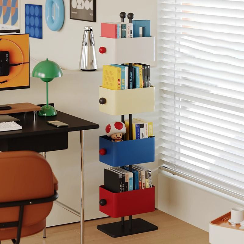 Contemporary Nordic Colorful Iron Boxes Marble Base Bookshelf 2/4 - Storage For Living Room