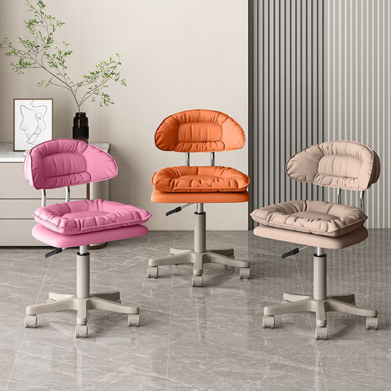 Modern Minimalist Movable Swivel Liftable Rectangle Square Metal PU Leather Nylon Cosmetic Chair Desk Chair Backrest For Home Office
