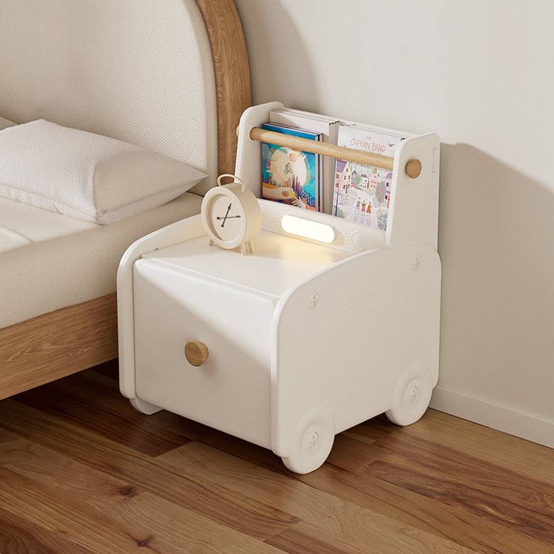 Contemporary Creative Car-Shaped PE Plastic Kids Nightstand 1-Drawer For Bedroom
