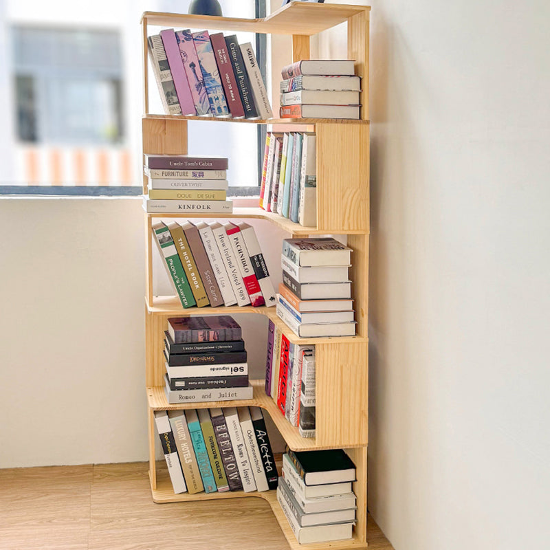 Modern Minimalist Corner Rectangle Wood Bookshelves 4/5 Shelves For Home Office
