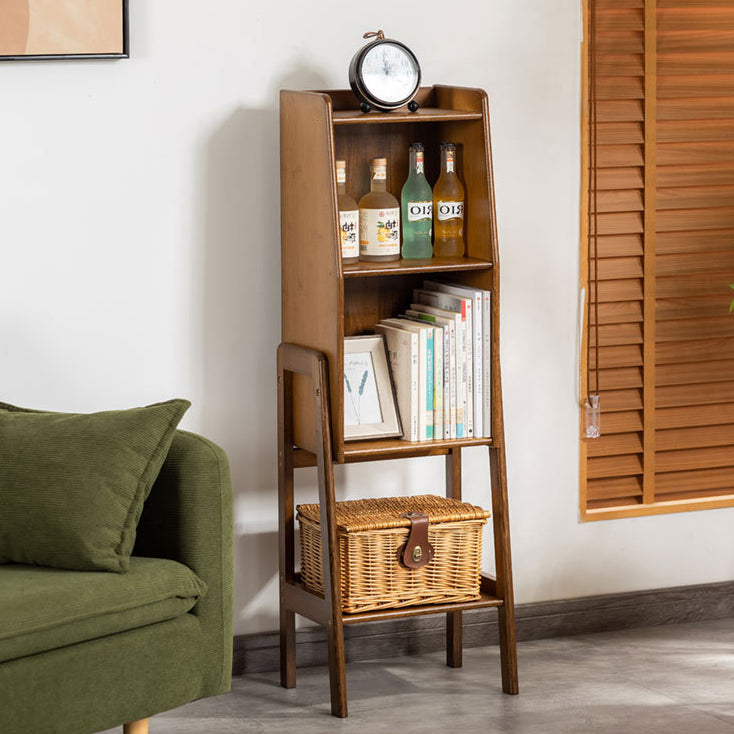 Traditional Japanese Square Bamboo Bookshelves 3/4/5 Tier For Living Room