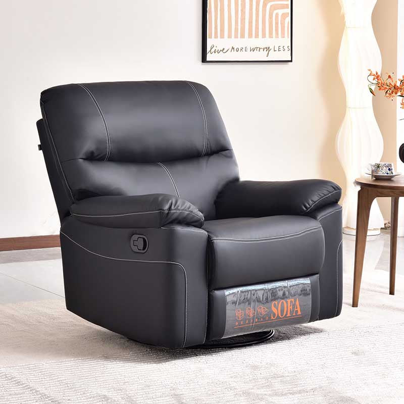 Contemporary Multi-Functional Swivel Armchair - Eco Leather Recliner Accent Chair For Living Room