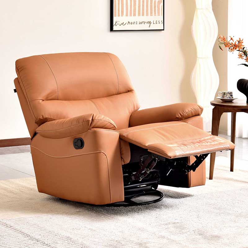 Contemporary Multi-Functional Swivel Armchair - Eco Leather Recliner Accent Chair For Living Room