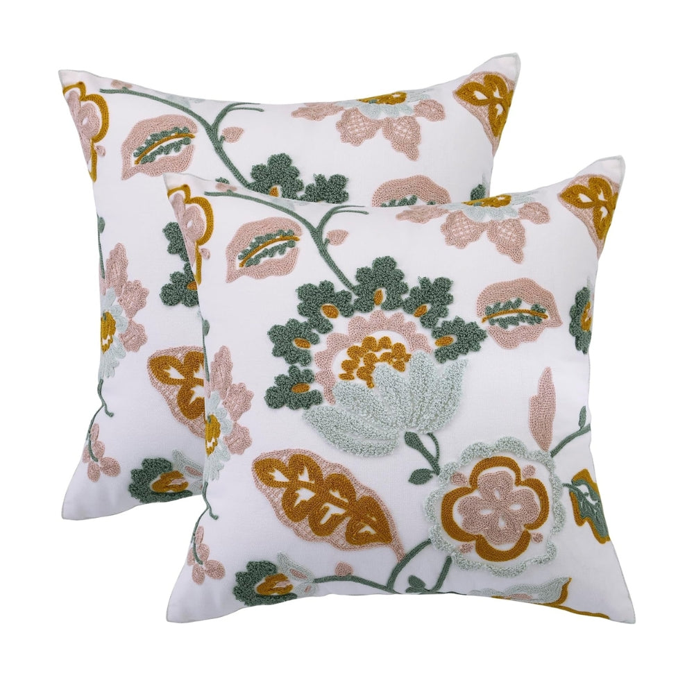 Funda de Cojín Acolchada Floral de Estilo Campestre Denza