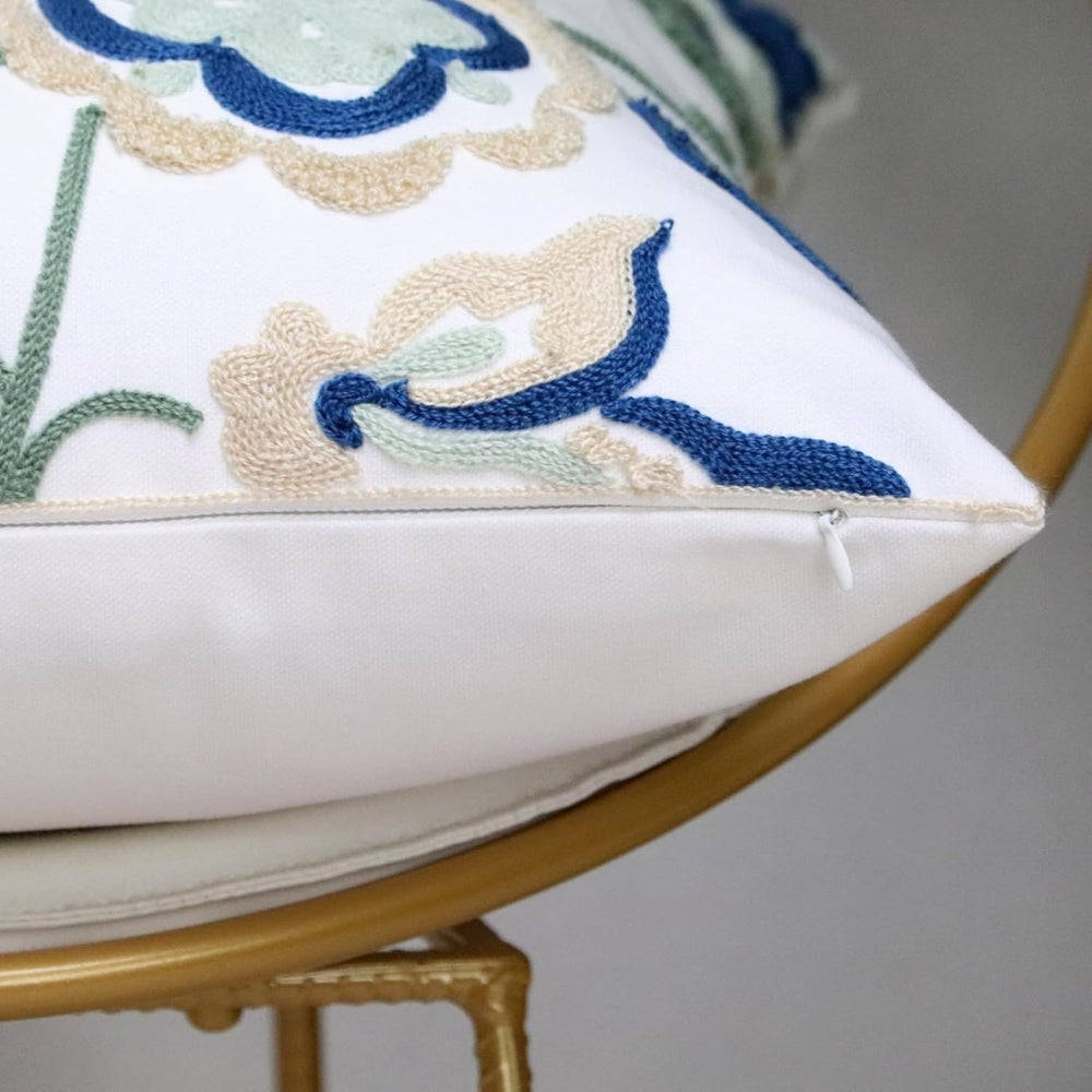 Funda de Cojín Acolchada Floral de Estilo Campestre Denza