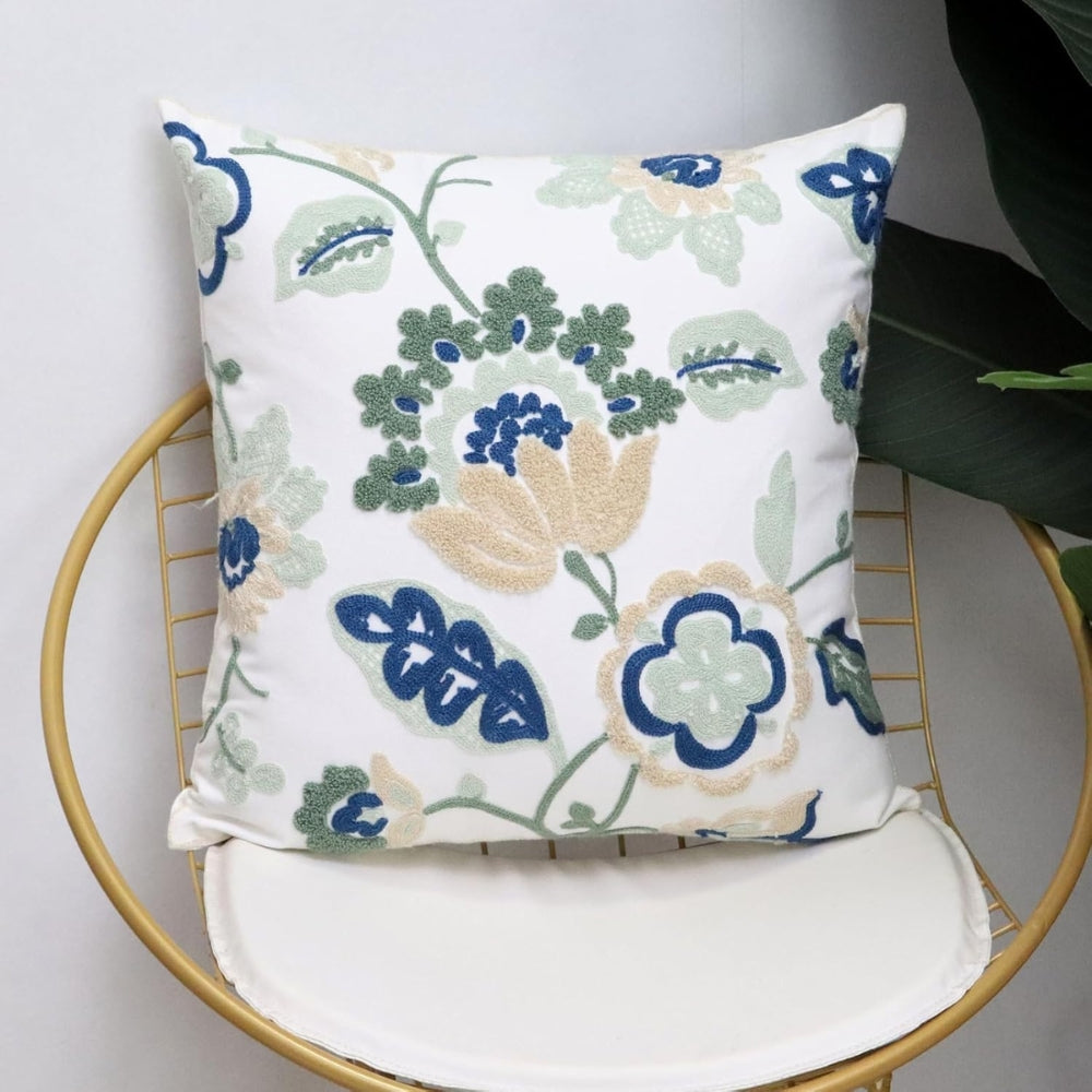 Funda de Cojín Acolchada Floral de Estilo Campestre Denza