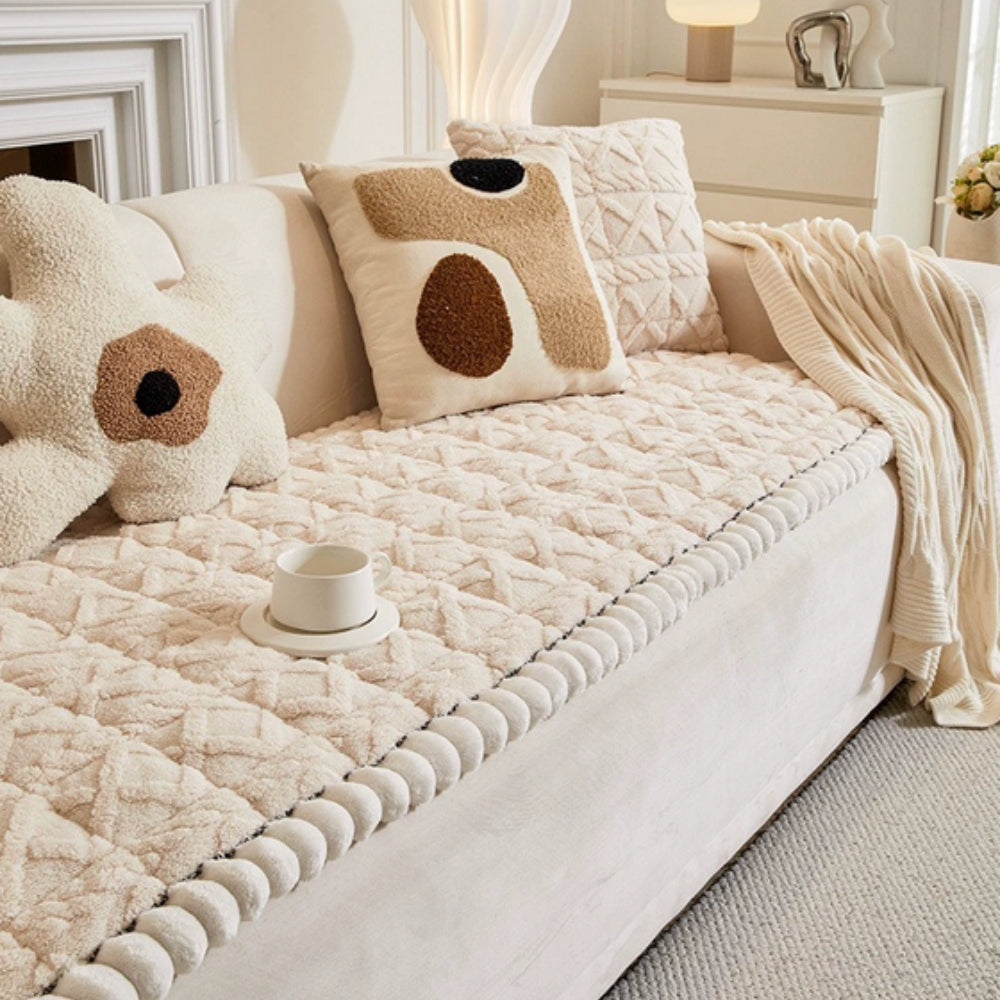 Kuscheliger Sherpa Plüsch Sofaschoner